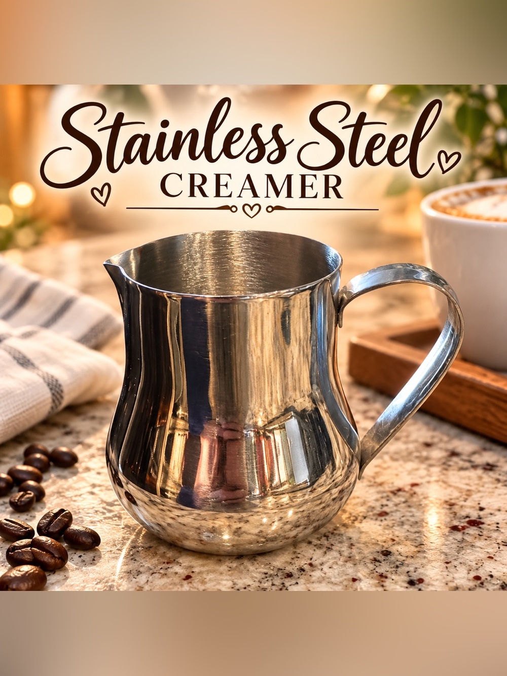 Stainless Steel Creamer Pitcher - Silver